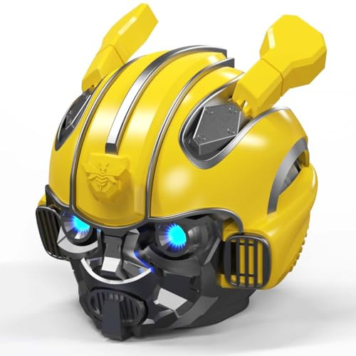 Enceintes Portables Bluetooth Transformers Casque Bumblebee sans Fil Bluetooth 5.0 Haut-Parleur avec Câble de Charge USB pour l'extérieur, Idées de Cadeaux