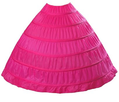 BEAUTELICATE Sottogonna Petticoat Donna Gonna Lunga 6 Cerchio Crinolina Rockabilly Vintage Sottoveste per Vestito Abito da Sposa Anni 50, Rose