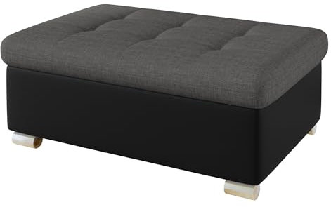 Mirjan24 Hocker Niko groß Sitzhocker Polsterhocker Sitzbank Fußbank Pouf Farbauswahl (Soft 011 + Lux 06)