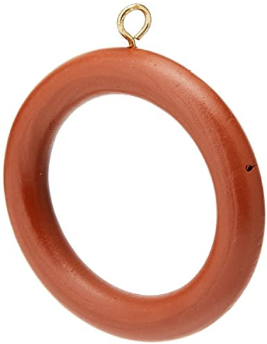 Bulk Hardware BH05954 asta per tende estensibile in legno anelli con vite a occhiello, diametro interno.45 mm (1.3/4 inch) Diametro esterno. 64 mm (2.1/2 inch) – marrone scuro, confezione da 10
