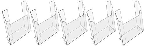 HMF 46962 Acryl Prospekthalter | 5 Stück | DIN A4 Hochformat | Glasklar