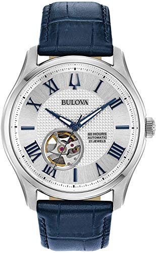 Bulova Herren Analog Automatik Uhr mit Leder Armband 96A206