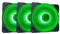 APEVIA CO312L-GN Cosmos 120mm Green LED Ultra Silent Case Fan w/ 16 LEDs & Anti-Vibration Rubber Pads (3 Pk)