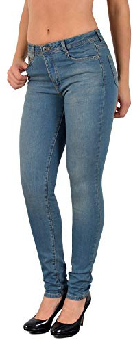 ESRA Damen Jeans Jeanshose Damen Skinny High Waist Hochbund Hose bis Übergröße S300