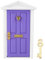 Porte En Poupée En Bois, 1: 12 Maison De Poupée Miniature Coloré DIY Porte En Bois Enfants Drôle Jouet Cadeau Décoration Meubles Accessoires pour Poupées(Violet)