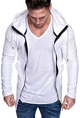Xmiral Herren Sweatshirt Top Herbst Langarm Plaid Hoodie Mit Kapuze T-Shirt Outwear Streetwear Kapuzenpullover Outdoor Sportbekleidung(Z Wei?3XL)