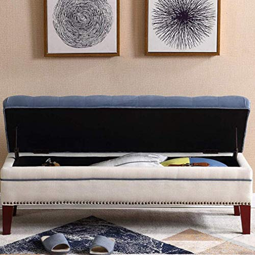 gzz Nordic Schuh Bank Sofa Hocker Haushalt Bett Vorne Bett Ende Hocker Retro Multifunktions Umkleideraum Umkleide Schuhgeschäft Rest Hocker,Grau Blau,90cm