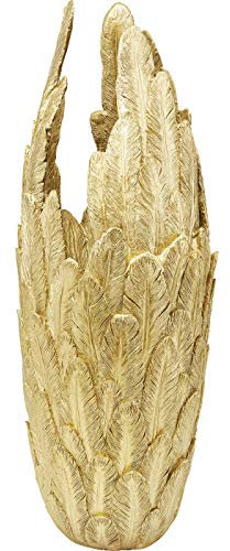 Kare Design Vase Feathers, Gold, Feder Design, Bodenvase, Deko Vase, Blumenvase, Accessoire, Modern, Tischvase, Wohnzimmer Dekoration, 92x35x35 cm (H/B/T)