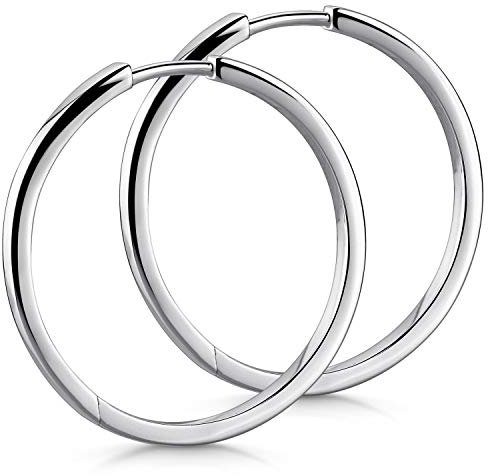 Materia Creolen Silber 925 Damen 26mm dünn SO-428