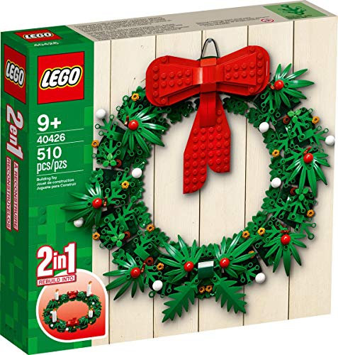 Lego Kultiger Weihnachtskranz 2-in-1 mit großer roter Schleife und Advent 40426