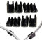 Zoeay Plastic Chair Foot U Shaped Floor Glides Tubing Caps Cover，Chair Leg Pad Pipe Clamp Damper Stool Tube Caps，Plastic Chair Floor Gliders Hose Caps-Black_D:25_mm_/_8_Pcs