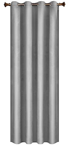 WOLTU Verdunklungsgardine mit Ösen Samtvorhang Blickdicht Thermogardine, 300 g/m² Schwere lichtundurchlässige Verdunklungsvorhang für Schlafzimmer Geräuschreduzierung Grau 140x225 cm (1 Stück)