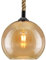 Vintage Industrial Ceiling Rope Pendant Light Glass Globe Lamp Shade Amber Smoked H3007
