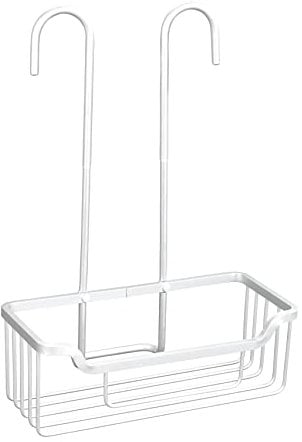 WENKO Soporte termostático para ducha Milo, estantería con tapas de plástico para colgar en la grifería, espacio de almacenamiento adicional, estante de baño de aluminio 25 x 36 x 14 cm, plata