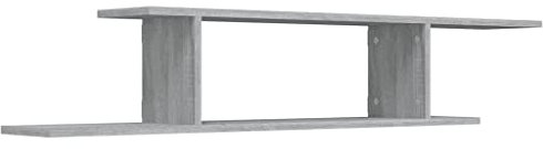 vidaXL TV Wandregal Hängeregal Wandboard Schweberegal Bücherregal für Wohnzimmer Wandmontiert Grau Sonoma 125x18x23cm Holzwerkstoff
