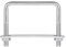 sourcing map Square U-Bolts, 80mm(3.15) Inner Width 70mm Length M8 304 Stainless Steel U Clamp Bolt with Nuts and Plates, for Boat Trailer