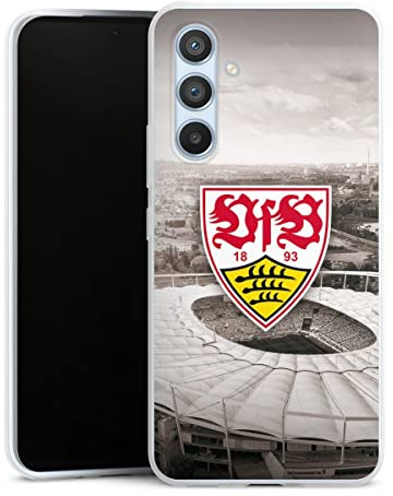 Slim Case kompatibel mit Samsung Galaxy A 54 5G Silikon Handyhülle transparent Hülle extra dünn VfB Stuttgart Offizielles Lizenzprodukt Stadion