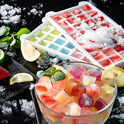 Fulenyi Ice Cube Tray - 96-Cubes Soft Silicone Ice Tray for Fridge | 2.8L Ice Molds with Scoop Easy Release Bar Gadget for Chilling Cocktail Tea Coffee