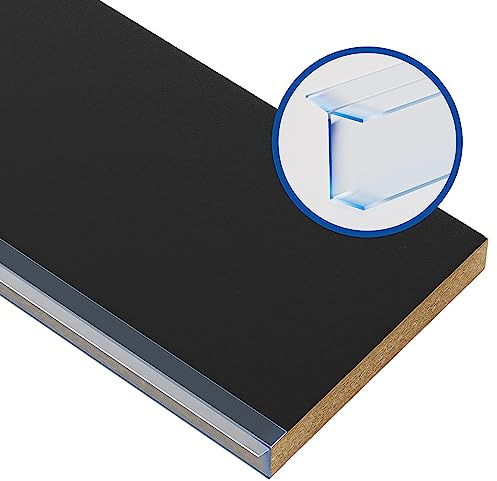 Prima Renovierungs-Systeme Sockelblende Küchen | Sockelleiste Küche mit Dichtungsprofil | Küchensockel 19 mm | Farbe und Größe wählbar (600 x 100 mm, Schwarz)
