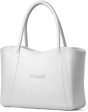 ICONIX Borsa da Viaggio in EVA Impermeabile Leggera e alla Moda Design Originale Made in Italy Ideale per Uso Quotidiano e Versatile in Varie Colorazioni (BIANCO)