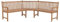 Homgoday Eckbank für den Garten, 185 x 185 x 90 cm, aus massivem Teakholz, Gartenbank, Bank für Balkon, Terrasse & Garten