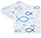 Servietten Taufe 20 Stück Fisch Blau Goldfolie Papierservietten Partygeschirr Weiß 33cm Party Serviette Taufe Dekoration für Kommunion, Konfirmation, Tischdeko
