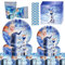 61 Stück Frozen Geburtstags Deko Partygeschirr Set, Eisprinzessin Geburtstag Partygeschirr Tableware Partyzubehör Supplies, Elsa Geburtstagsparty Deko Teller,Servietten, Becher Party Deko