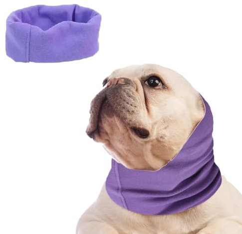 Jovono Dogs and Cats Hat Pet Ear Muffs Dog Snood for Anxiety Relief and Calming Warm Adjustable Trapper Hat for Small Medium Dogs and Cats Puppies Pets (Purple)