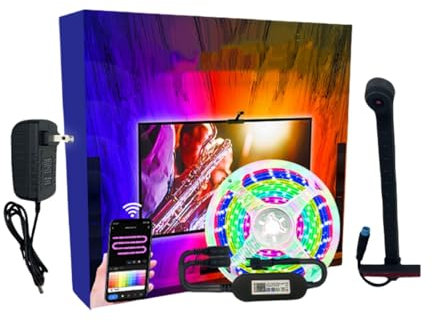 Tira de luz inteligente, luz ambiental de la misma pantalla, luz de sincronización inteligente de cámara en pantalla, misma pantalla de TV, aplicación inteligente, adecuada para televisores de 55 a 75