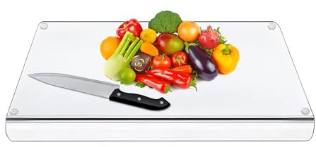 Fiita Acrylic Cutting Board with Counter Lip,16*12 / 24*18/ 18*14 inch Clear Chopping Board Non Slip Cutting Boards For Kitchen Cutting Board With Lip For Counter Countertop Protector Home Restaurant