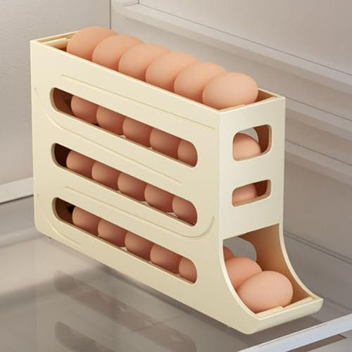 Refrigerator Egg Storage Box, Automatic Egg Rolling Rack, Large Capacity Refrigerator Special Egg Holder Storage Box