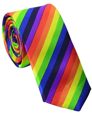 Pride Krawatte Regenbogen Streifen Krawatte,Gay Regenbogen Lgbt Party Accessoires,Verwendet für Damen Herren LGBTQ Schwulenparade Karneval Abschlussbälle,Karneval,Feiern Kostümzubehör (Krawatte)