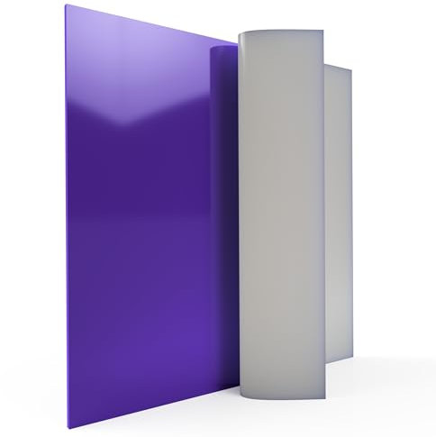 Verre acrylique découpé sur mesure pour plaques de polissage - 3 mm - Couleurs transparentes et taille au choix (baie violet)