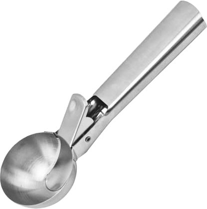 Shurzzesj Edelstahl-Eisportionierer, robuste Obstschaufel, spülmaschinenfest, multifunktionale Backschaufel, ergonomischer Griff, große Keksteigschaufel für Proteinbällchen, Fleischbällchen
