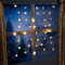 LED Sternenvorhang warm weiß mit Timer für Außen und Innen - 80 x 60 cm - Lichterkette mit 40 Sternen Batterie betrieben - Weihnachten Advent Outdoor Stern Lichterkette Deko Beleuchtung