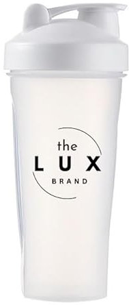 Protein Shaker Bottle, [2025 upgraded] Stainless Steel Mixer Ball included, Suitable for Mixing Powdered Shakes, BPA free (White, 600ml)