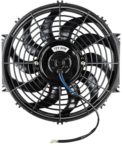 Universal Kühlerlüfter Ventilator, 12 Zoll 80W Elektrolüfter Motorlüfter Elektrische Lüfter mit Montagesatz, Kühlerventilator Slim Lüfterrad Push Pull Lüftermotor Wasserkühler für Auto KFZ LKW