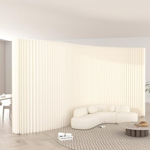 HELLOpoper Raumteiler Privatsphäre Bildschirm – Faltbar, freistehend, aus umweltfreundlichem Kraftpapier, wandelbar für Büros, Wohnzimmer und Schönheitssalons (White, H2m*L5m)