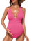 Happy Cherry Monokini pour Femme Enceinte Maillot de Bain sans Manches col en V pour Grossesse Bikini Une Pièce Push-up Maternité L