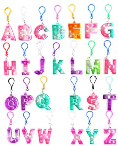 20 Pièces Mini Pop It Fidget Toy Porte-clés, Mini Porte-clés Pop Bubble it, Silicone Squeeze Pop Bubble Fidget, Stress Soulagement de Anxiété Jouets pour Enfants Adultes