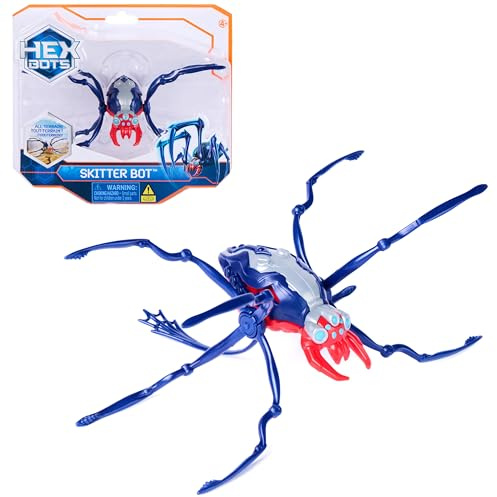 HEX BOTS Skitter Bot Spider, Robotic Kids Toys with Insect-Like Movement for Indoor/Outdoor Play, Robot Toys for Boys & Girls Ages 4 & Up, Red