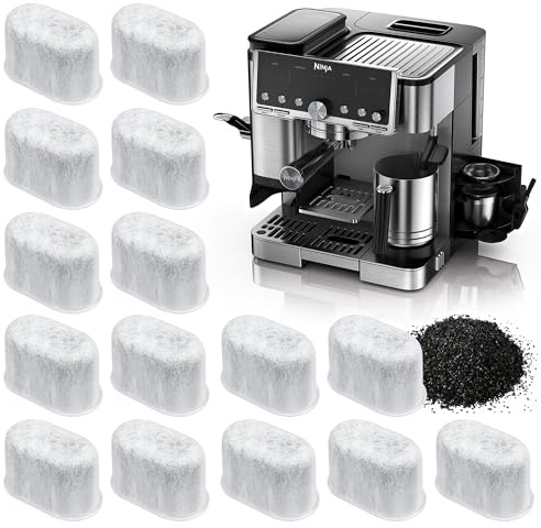 15 Stück Wasserfilter für Ninja Luxe Cafe, Aktivkohlefilter Ersatz für Ninja Kaffeemaschine, Kohlefilter Wasserfiltereinsätze mit Café Luxe, Filter Zubehör Kaffeemaschinen