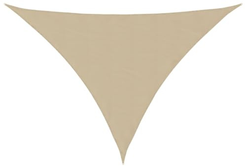 HOMELEN Tenda da sole in tessuto Oxford, triangolare, 4 x 4 x 5,8 m, beige, tenda da sole per giardino, terrazza, pergolato e balcone, protezione UV al 90%, kit di montaggio, impermeabile UV50+