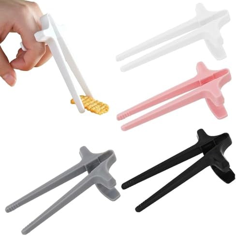 SWYZOR Palillos Chinos para Niños,8 Piezas Pinzas Comida, Pinzas para Snacks,Ayuda para Gamers,Palillos de Dedo para Jugadores