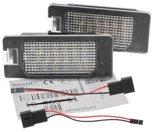 BRANDT Kennzeichenleuchten LED kompatibel mit Bmw 1er E82 E88 2er F22 F23 F44 F45 F46 F87 3er E90 E91 E92 E93 F30 F31 F34 F80 G20 G21 G28 M3 E46 CSL M4 M5 Kennzeichenbeleuchtung