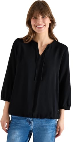 Cecil 3/4-Arm Bluse mit Split Neck und Bändern