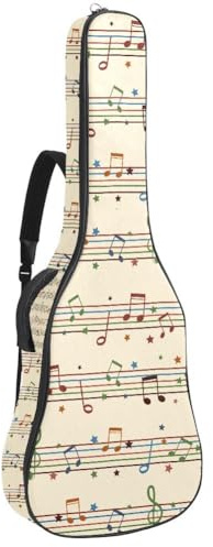 Luoweisi Gitarrentasche, volle Größe, 99 cm, 101,6 cm, 104,1 cm, 104,1 cm, 10 mm dick, gepolstert, wasserdicht, mit Tasche, verstellbarer Schultergurt, stoßfest, Mehrfarbig 8, Modern
