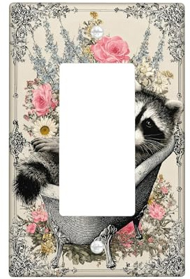 Cache-interrupteur à bascule simple pour salle de bain, style vintage, fantaisie, fleurs, printemps, en plastique, taille standard, pour chambre, bureau, cuisine, entrée