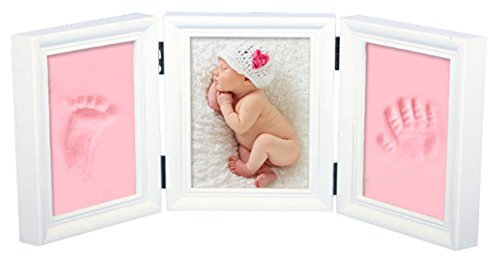 BabyIn Deluxe Casting Keepsake Kit für Baby Handprint oder Footprint mit Qualität Holzrahmen