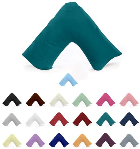 EGYPTO Orthopaedic V Shaped Pillow Nursing Pregnancy Back Support Cases (Teal)